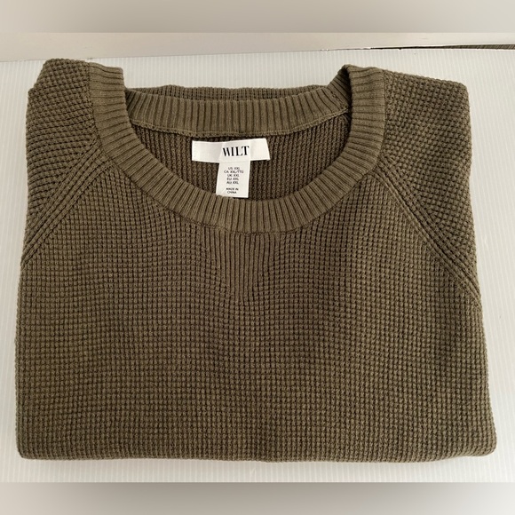 Wilt Other - Wilt Cashmere Blend COTTON  LS Crewneck Full Fashion Knit Med Weight Sweater